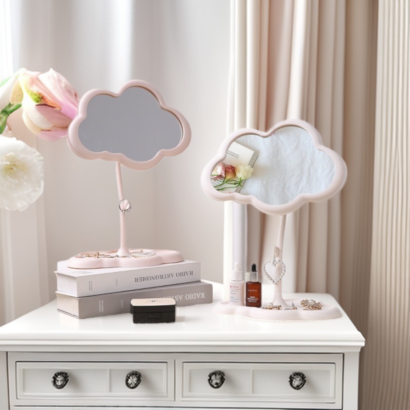 Espejo de princesa de doble nube de forma alienígena, espejo de vestir, dormitorio, escritorio, espejo de maquillaje de alto valor.