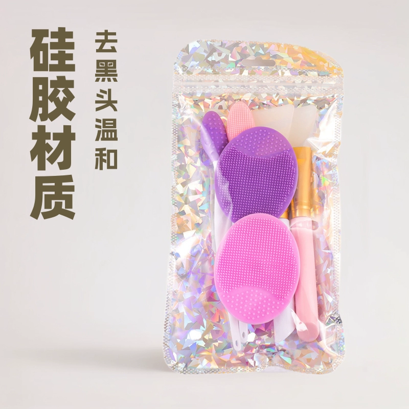 Кисти для макияжа 6 ручек силиконовые