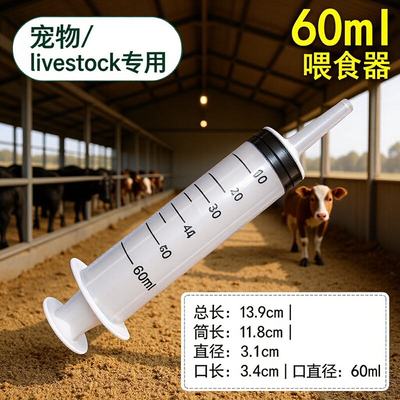 Rough mouth syringe syringe syringe tube flushing feeding large long mouth large capacity 100ml 200ml enema liquid food