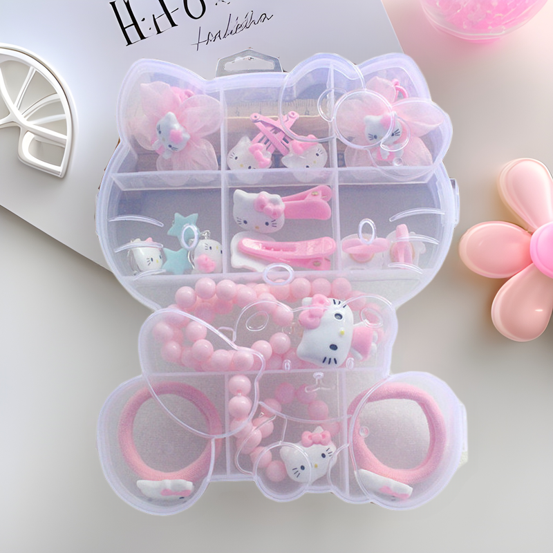 Children's Necklace Set Kt Cat Pearl Necklace Korean Baby Children's Wear Jewelry Long Girls' Beads Sweater Chain
