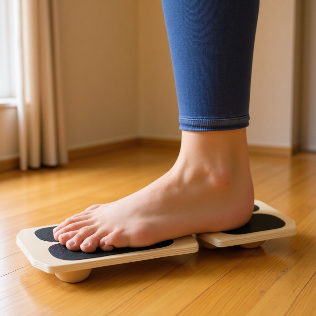 Cross-Border Wooden Foot Stretcher Single-Leg Balance Board Ankle Stretching Equipment Wooden