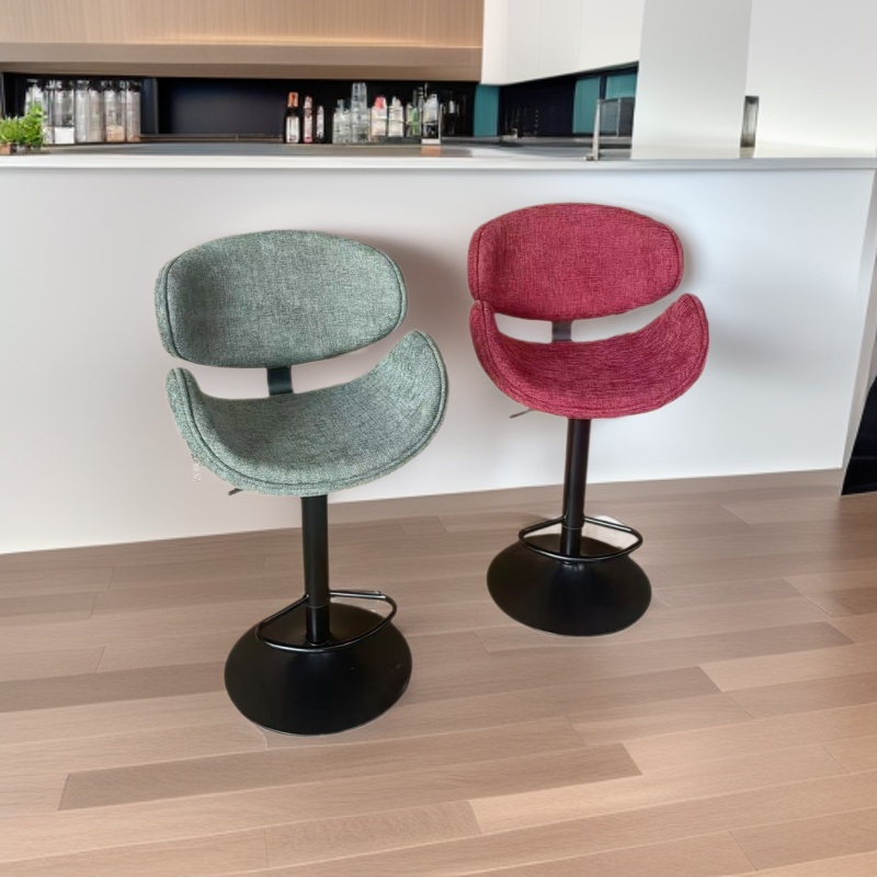 Bar Chair Lift Solid Wood Front Desk Bar Chair European Style Home Backrest Swivel Chair Modern Simple Light Luxury High Stool