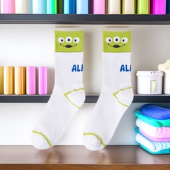 亞馬遜跨境學生可愛襪子大眼睛卡通動物萌妹女人襪雙口笑臉襪