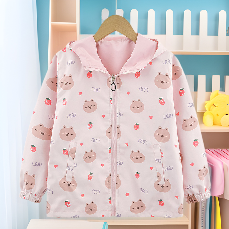 Girls' Coat Spring Coat Middle and Big Children's Double-sided Wear Girls' Charge Clothes Double-sided Wear 2025 Spring and Autumn Fashion Clothes