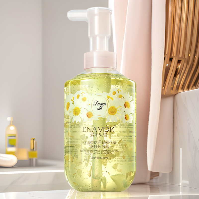 Flower fragrance petal shower gel chamomile lasting fragrance moisturization unisex shower gel genuine goods wholesale