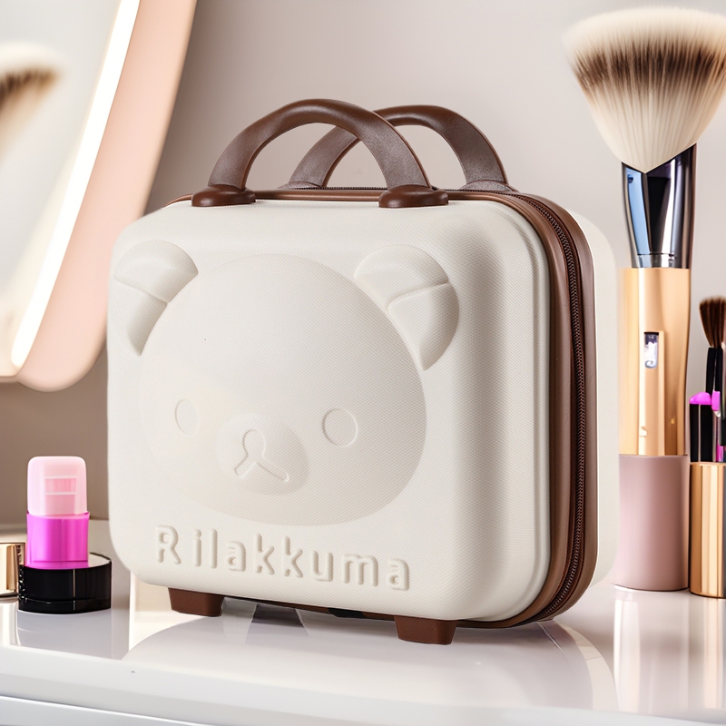 Little Bear Makeup Case 14inch Pp Zipper Suitcase Carry-On Suitcase Travel Case Hard Case Portable Password Lock Case