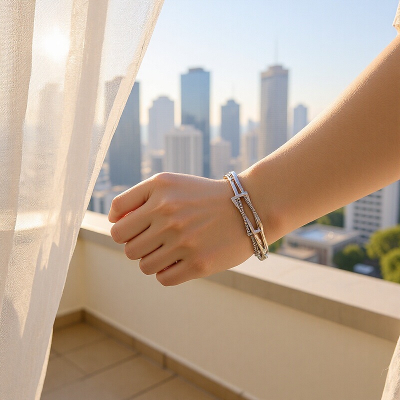 Cross-border irregular diamond bracelet European and American design light luxury fashion personality zinc alloy factory clothing accessories