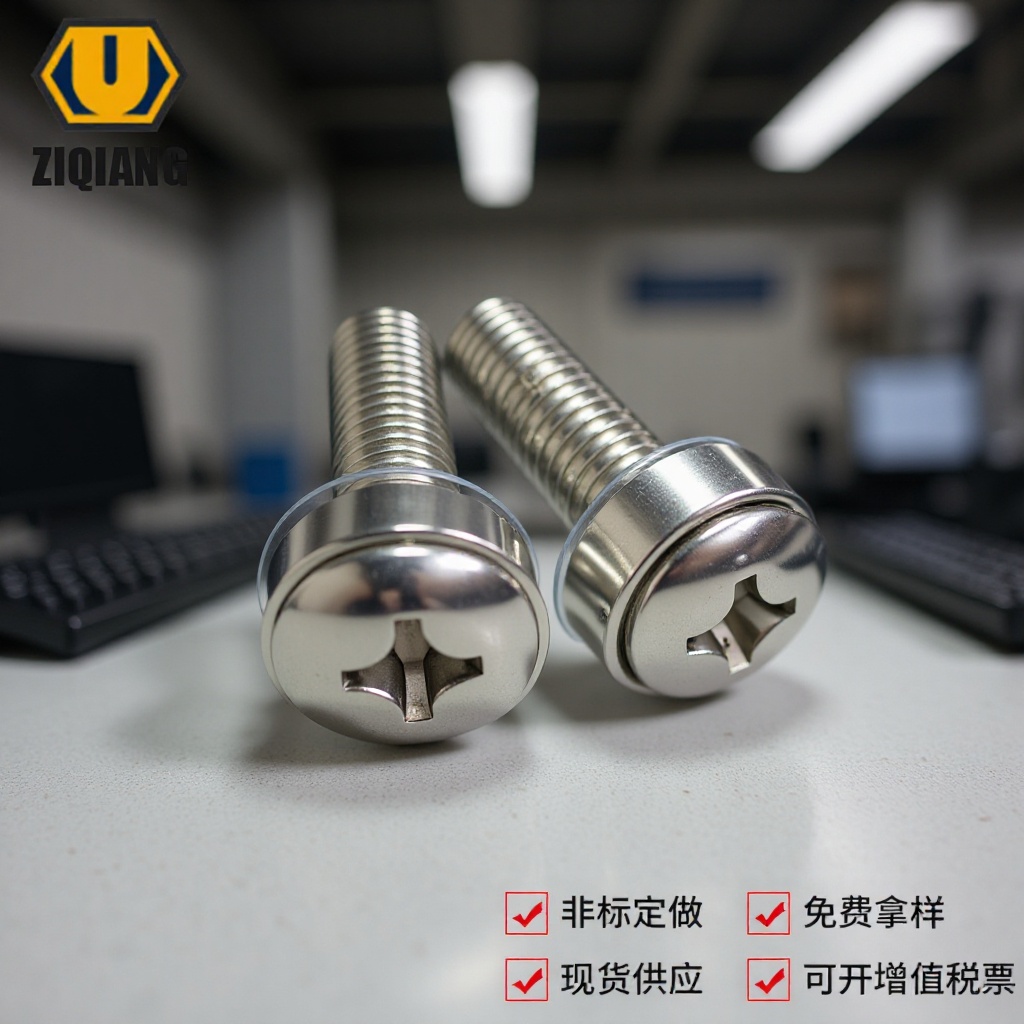 皇冠螺丝 皇冠三组合螺丝圆头机柜螺丝机箱柜螺丝 网络配线架螺丝