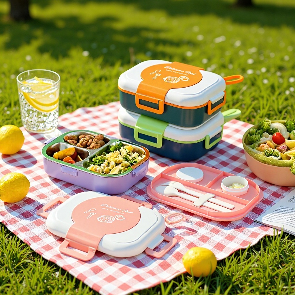 亚马逊跨境304不锈钢分格饭盒办公室不串味便当盒学生食堂午餐盒