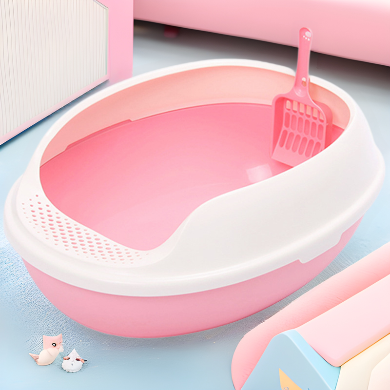 Meika cat litter box egg-shaped large anti-splash cat litter box into kitten toilet semi-closed pet supplies cross-border