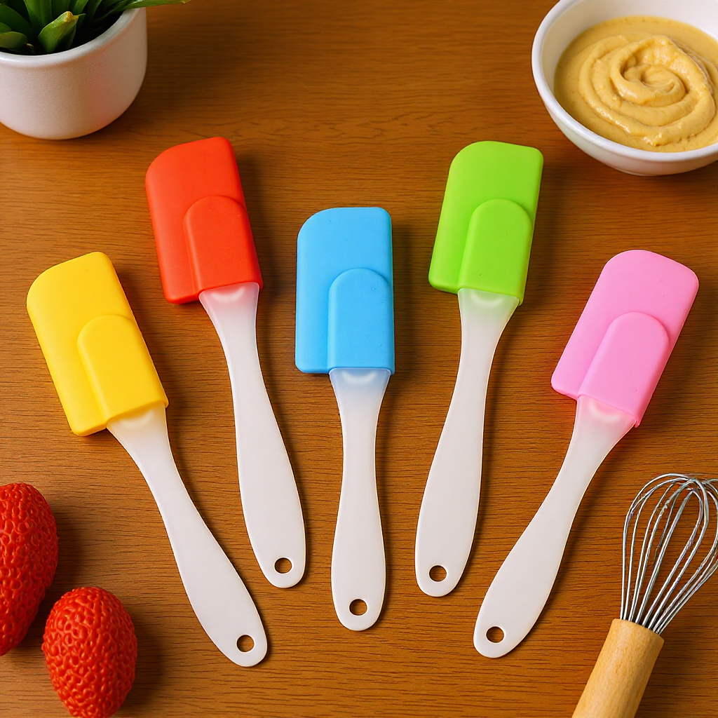 One Piece Free Shipping Anti-Slip Frosted Handle Silicone Single-Sided Scraper Small Baking Cake Cream Spatula Kitchen Multi-Purpose Scraper