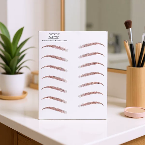 3D Imitation Ecological Brown Eyebrow Stickers Customized 6D Imitation Ecological Korean Semi-Permanent Eyebrow Stickers Black Eyebrow Stickers in Stock
