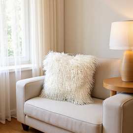 滩羊毛抱枕沙发抱枕 欧式皮毛一体靠垫 靠枕套家居用品厂家批发
