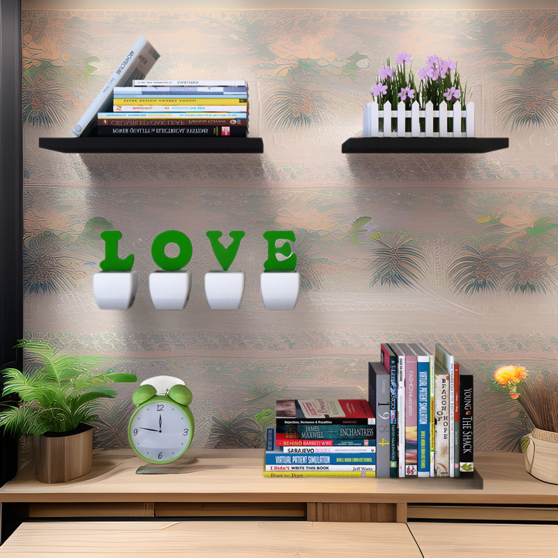 Tablero de madera partición estante de pared Set-Top caja estante armario estante rectangular estante de pared