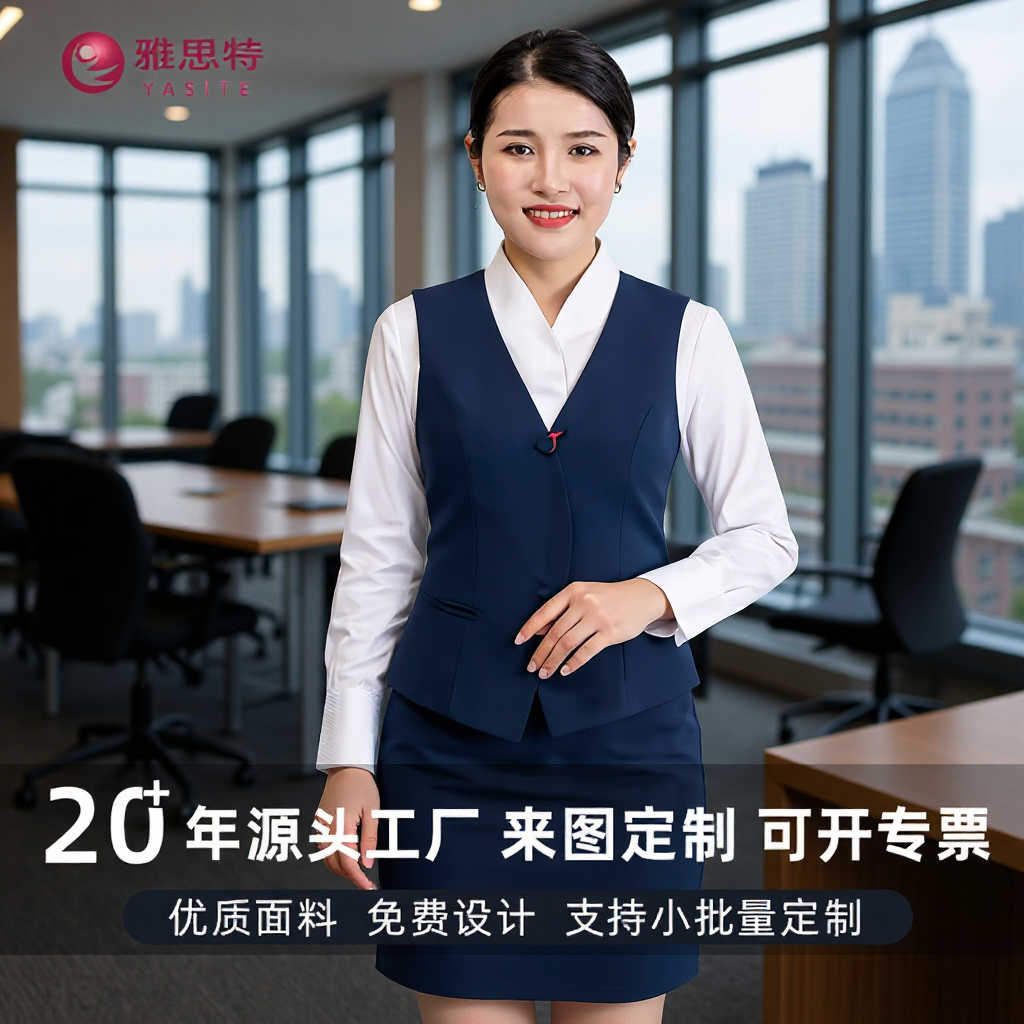 Flight Attendants, Stewardess Vests, Uniforms, Hotel Front Desk Receptionist Work Clothes, Women's Suits, Custom-Made Professional Attire