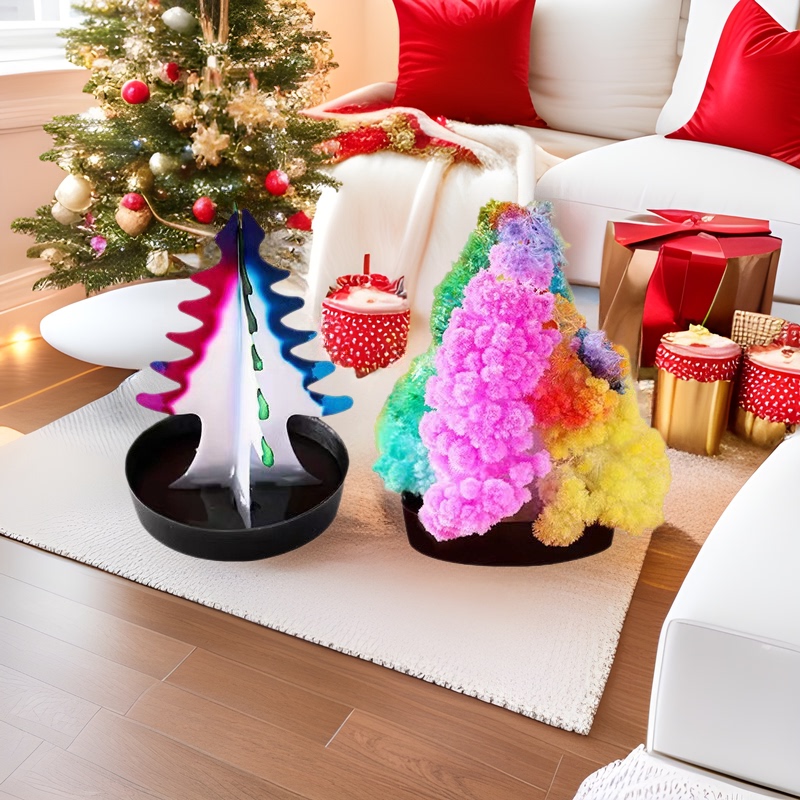 Magic Christmas Tree Paper Tree Blossoms Long Snowflakes Magic Watering Growth Crystallization Colorful Christmas Gifts