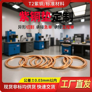 无氧铜垫片导电导热接地紫铜平垫圈电气设备车削冲压紫铜密封圈
