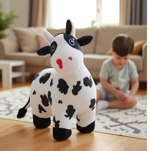 Plush Children's Inflatable Toy Jumping Horse Rubber Horse Pvc Toy Horse Sports Stall Wholesale Enlarged and Thickened