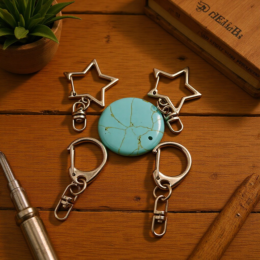 Color retaining C buckle with 8-character electroplating high-grade zinc alloy star key buckle with 8-character buckle diy creative novel jewelry