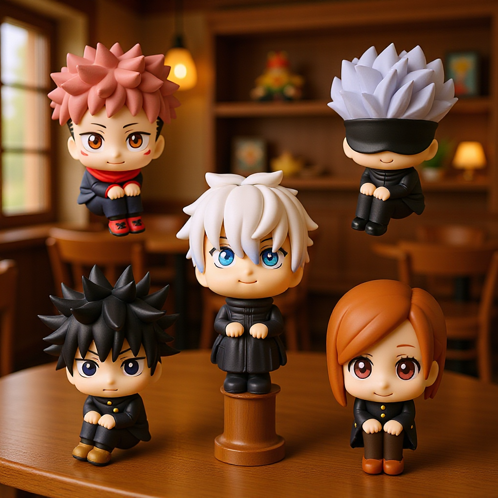 Jujutsu Kaisen Figure Q Version Gojo Satoru Yuji Itadori Car Model Cake Ornament Gashapon Anime Doll