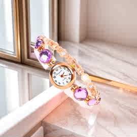 新款女士合金手链手表防水石英表女轻奢潮流简约腕表欧美爆款代发