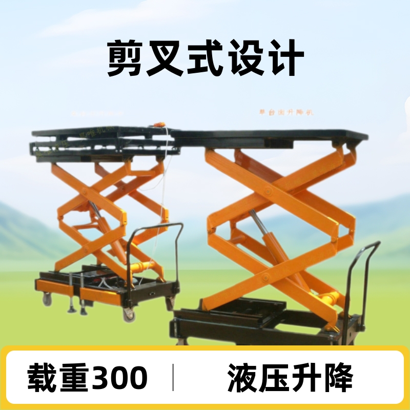 液压升降机 剪叉升降机 移动式升降平台载重300kg一吨升降平台车