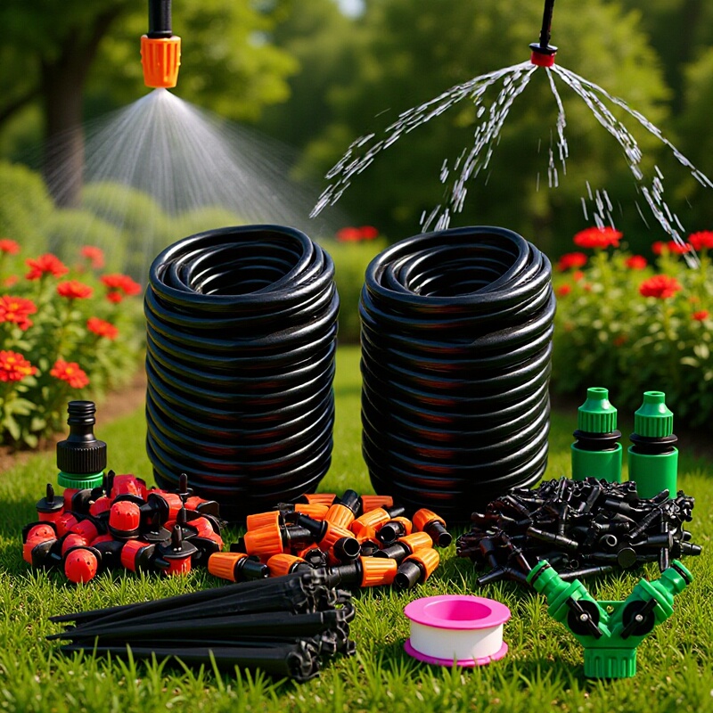 DIY Flower Pot Watering Kit with 4/7 Capillary Tubes, 30m Adjustable Nozzles, Dripper for Gardening, Balcony, and Garden Irrigation DIY Flower Pot Watering Kit with 4/7 Capillary Tubes, 30m Adjustable Nozzles, Dripper for Gardening, Balcony, and Garden Irrigation