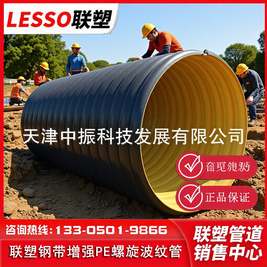 江线管苏联塑钢带波纹管HDPE排水管增强聚乙烯螺旋销售
