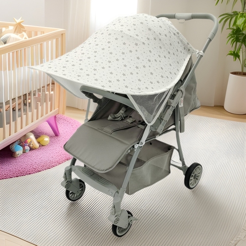 Stroller sunshade, pushcart sun protection canopy—essential gadget for strolling with babies; oversized sun umbrella with enhanced sun and UV protection; stroller mosquito net cover.