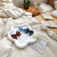 双层网纱珍珠蝴蝶结手工清新甜美百搭首饰头饰DIY服装饰品配件