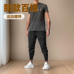 2023 春と秋の新メンズトレンディなブランドカジュアル多用途スウェットパンツ作業服マルチポケットフィットネス