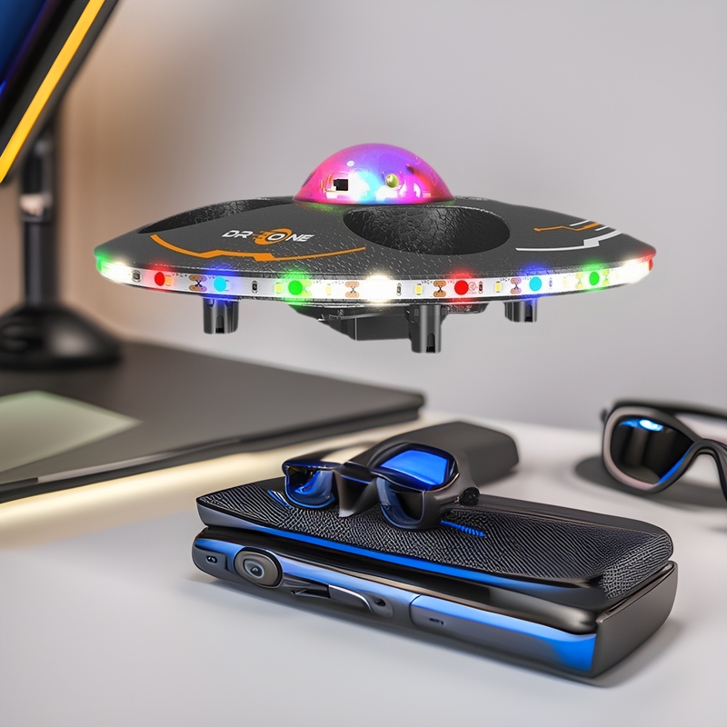 Intelligent Drop-Resistant UFO Remote Control Aircraft Colorful Light Suspension Fixed Height 360 UFO Children's Four-Axis Drone Toy
