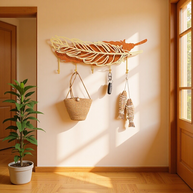 Artistic Hook Coat Rack, No-Drill Entryway Creative Storage Space Wall Decoration Coat Hook