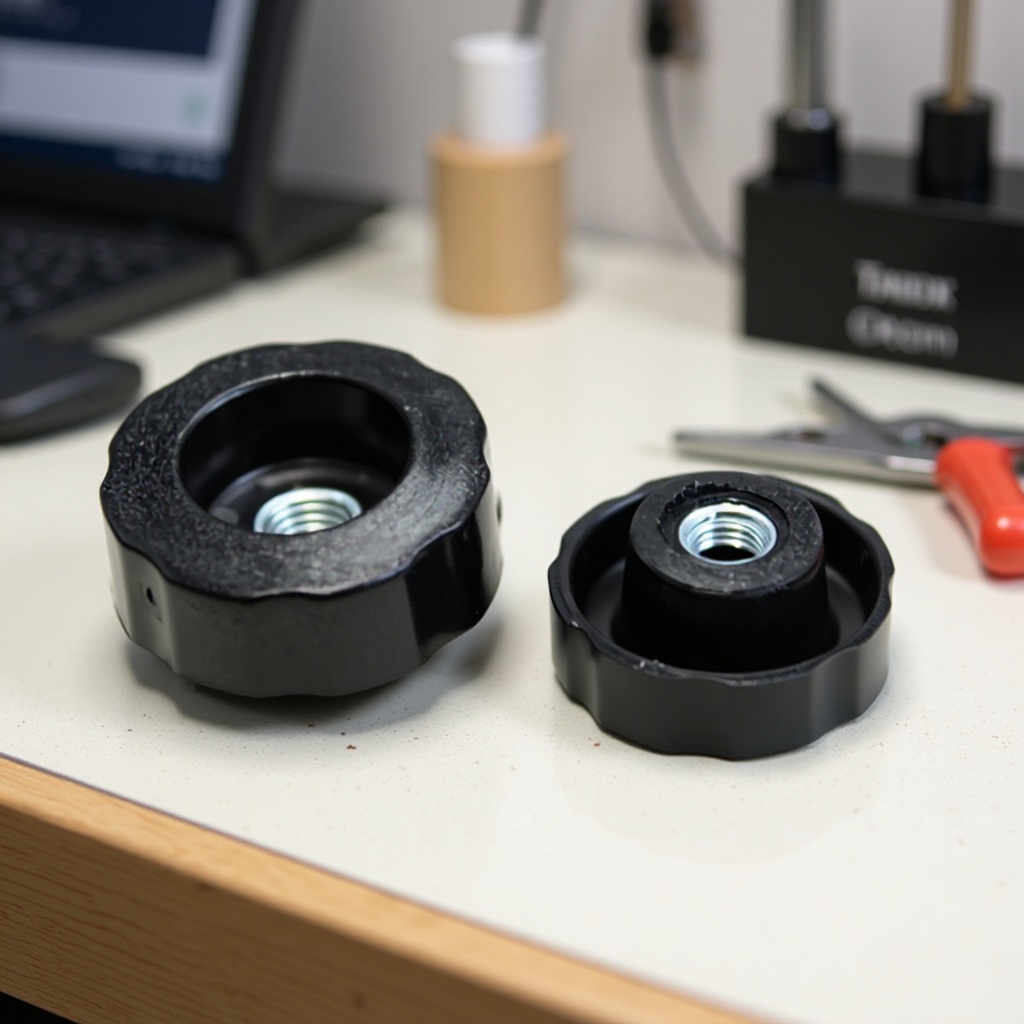 供应21mm-M5梅花通孔塑胶旋钮 塑料旋钮 紧固旋钮