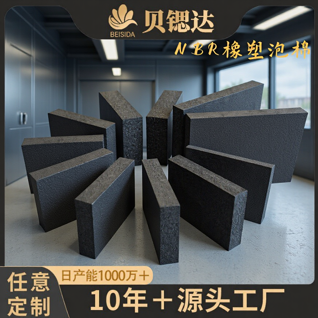 Fire-Retardant Nbr Foam Board, Thermal Insulation and Anti-Collision Block, Closed-Cell Rubber and Plastic Sheet, High-Density Sealing Sponge Strip