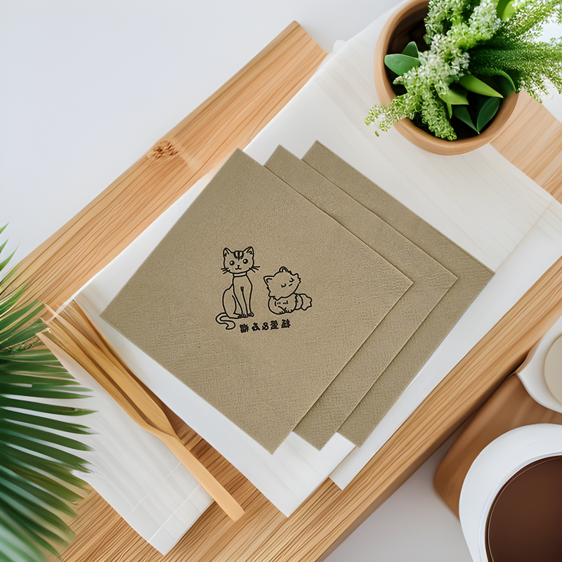 Natural bamboo pulp 230 napkin customized square napkin bamboo napkin printed LOGO