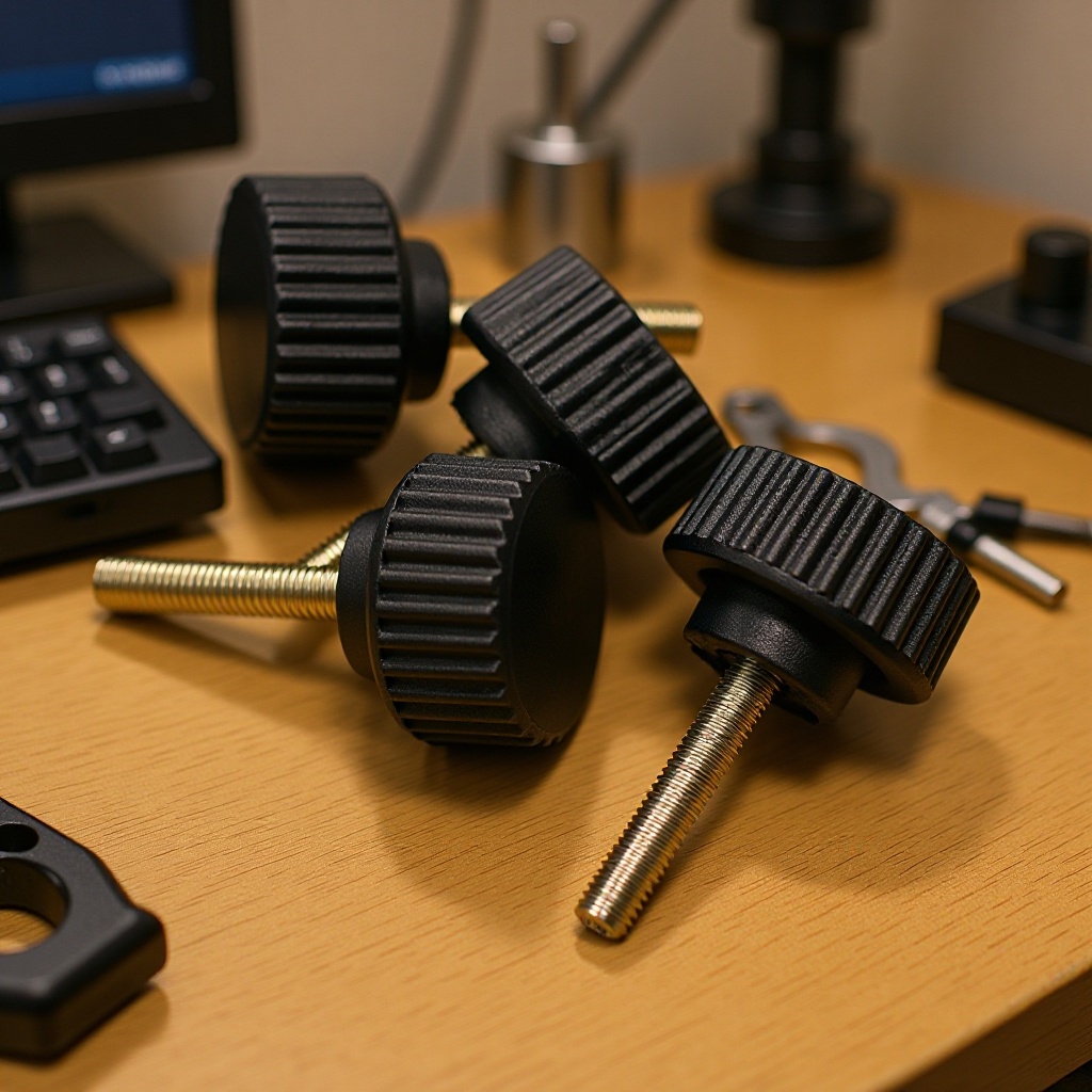 源头厂家热卖15mmM3m4m5圆头直纹手拧胶头螺丝 手柄包胶螺栓