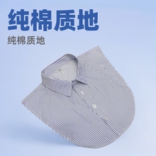 假领子男衬衣衬衫领百搭简约款红蓝条纹休闲职业正装纯棉假衣领子