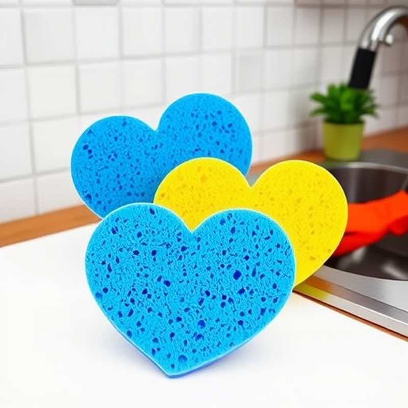 跨境爱心木浆棉洗脸扑清洁卸妆洁面扑天然环保可降解可压缩