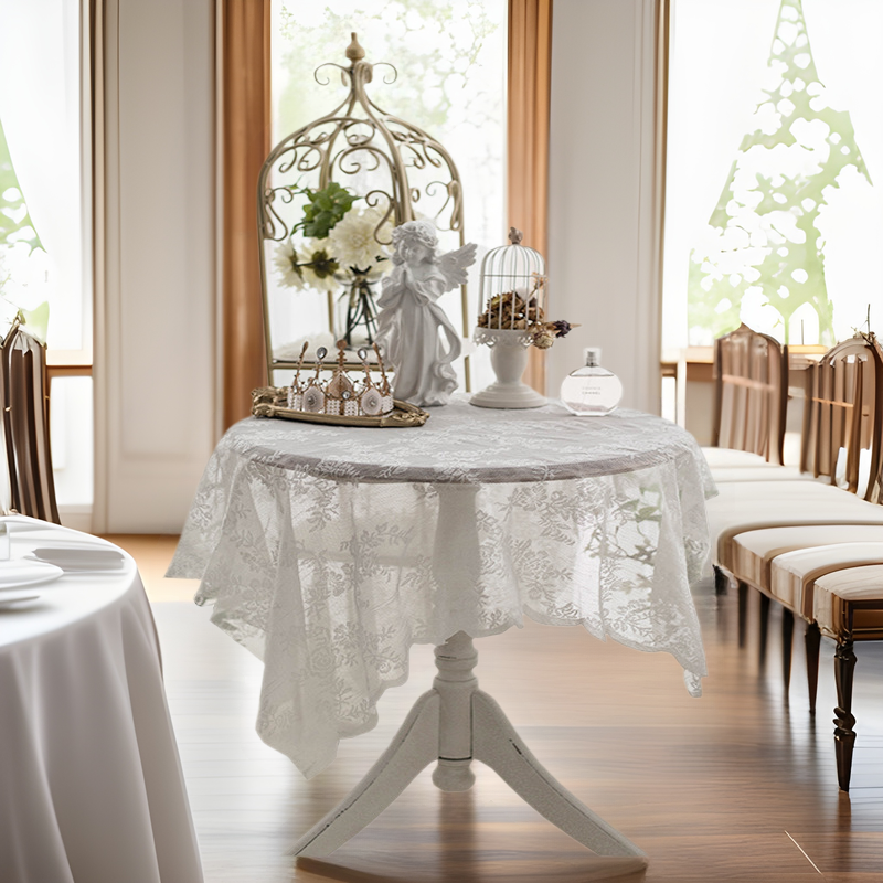 French Lace Rectangular Tablecloth Wear-resistant Non-slip Table Mat High Sense Style Table Mat Wholesale Lace Tablecloth
