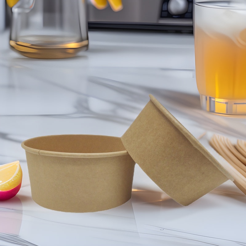 Disposable Fruit Bento Salad Paper Bowl Packed with Round Lunch Box Fried Rice Takeaway Packaged with Lid Customized Batch Picnic