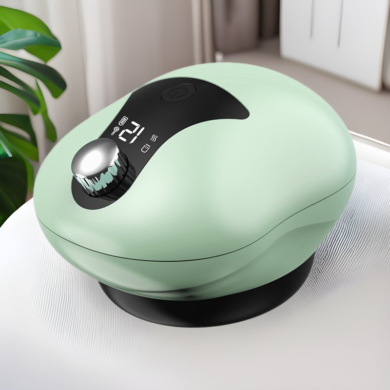 Cross-border Electric Scraping Instrument Suction Scraping Tank Negative Pressure One-key Pressure Relief Red Light Heating Portable Charging Magnetic Bead Knob