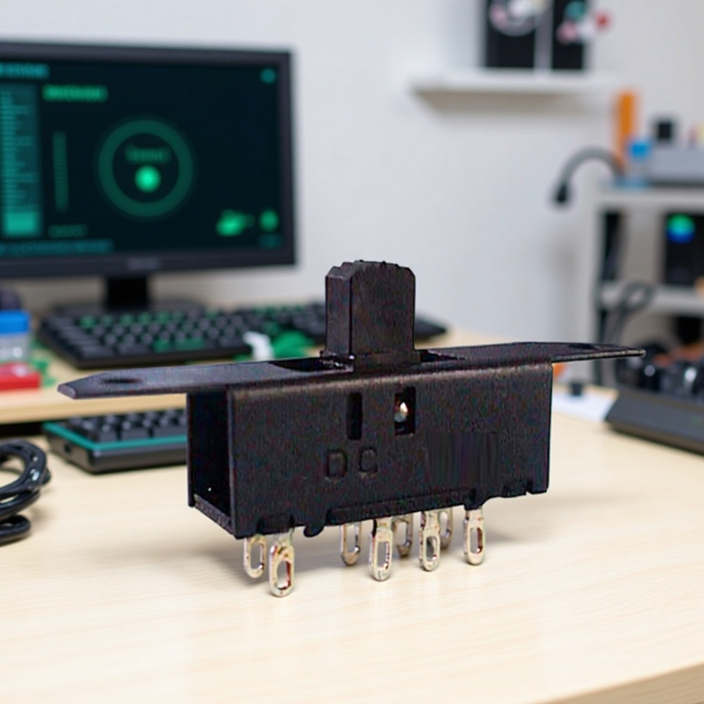 销售3档拨动开关立式 直柄拨码开关 2P3T立式滑动开关行程4mm