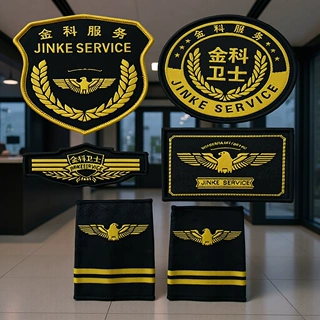 定制厂家直供织唛保安物业臂章挂章胸牌数字牌软硬肩章潮牌标志