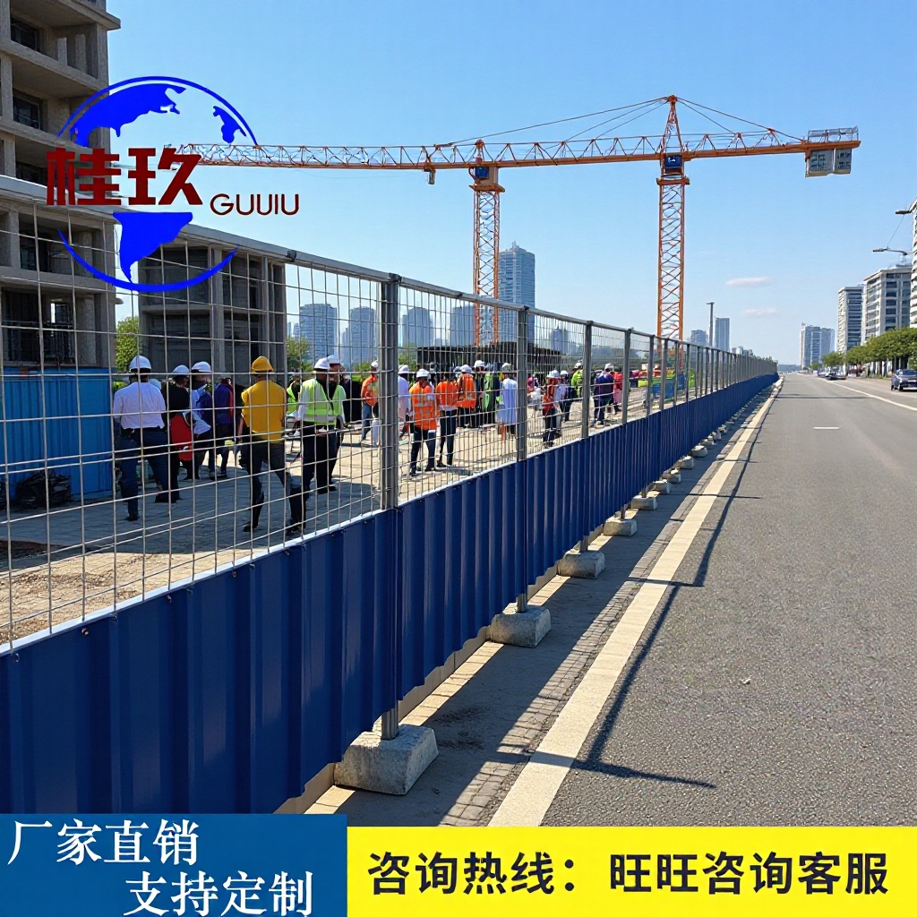 彩钢围挡 彩钢泡沫板围挡城市道路工地施工隔离瓦彩围挡临时防护