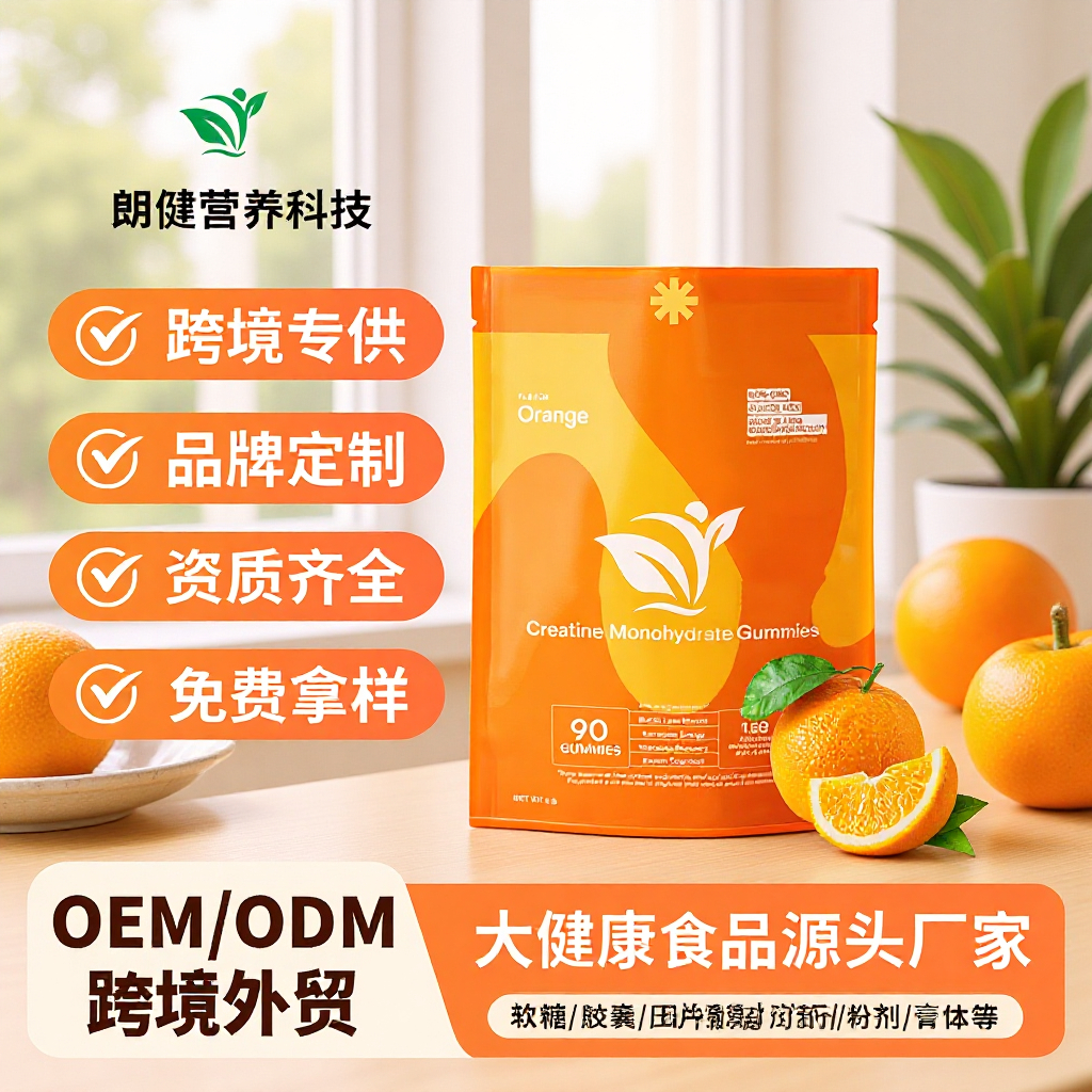 跨境定制肌酸软糖橙子味 Creatine Gummies一水肌酸软糖贴牌代工