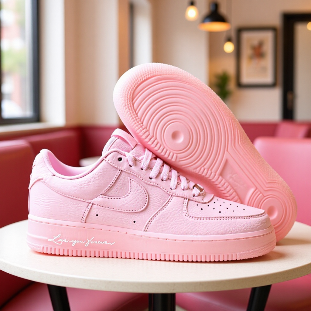 Pure Original Air Force One Pink Unisex Couple Shoes Versatile Lightweight Outdoor Sports Running Shoes Breathable and Comfortable