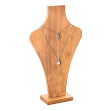 胡桃色实木花瓶项链展示架锁骨链饰品挂架项链颈脖模特珠宝摆件架