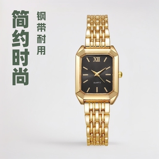 Cross-Border Foreign Trade New Simple and Fashionable Women's Steel Band Watch Square Women's Student Quartz Watch Manufacturer Wholesale