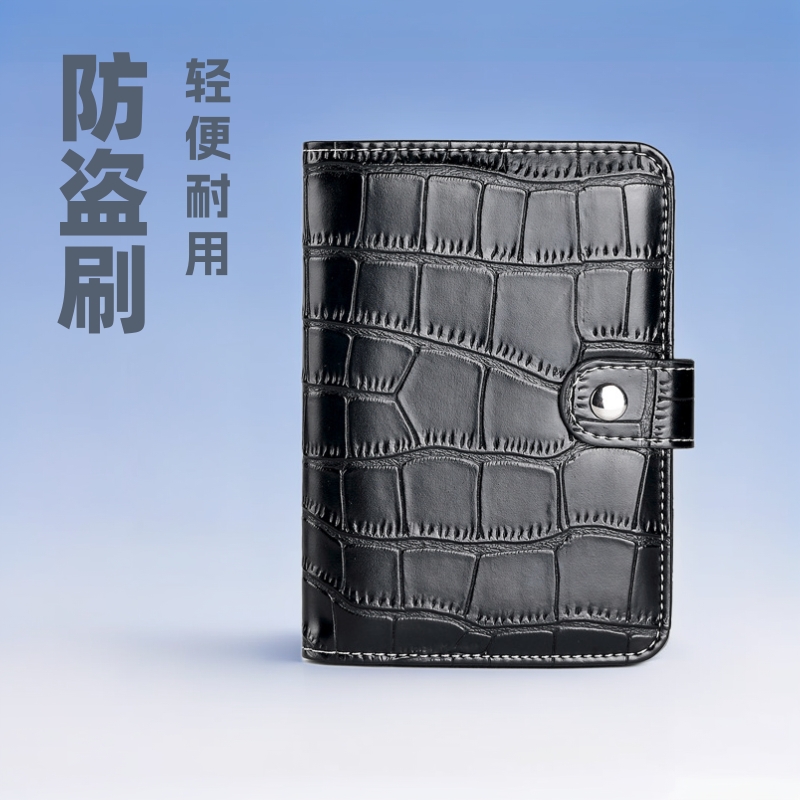 Nuevo bolso de pasaporte con cepillo antirrobo, patrón de cocodrilo, clip de billete universal, bolso de almacenamiento de documento de viaje portátil tres en uno